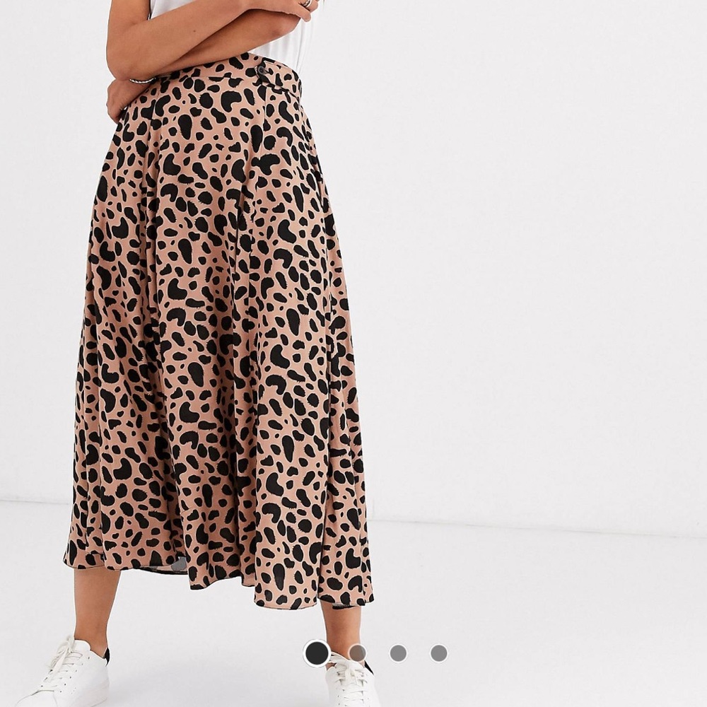 Floaty Midi Skirt, Leopard Print